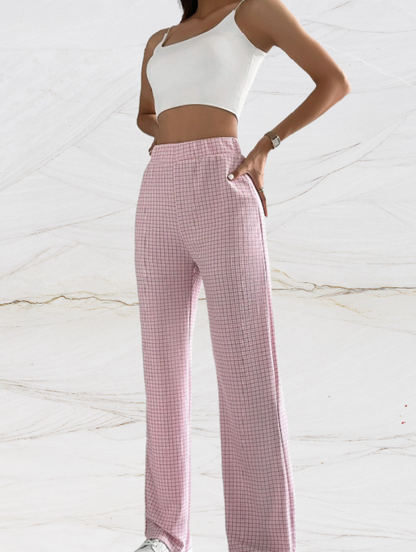 Aria | Losse geruite broek met hoge taille voor dames