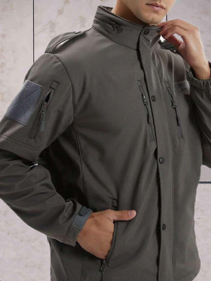 Asher - warm en waterdicht tactisch jack met zakken, rits en knoopsluiting