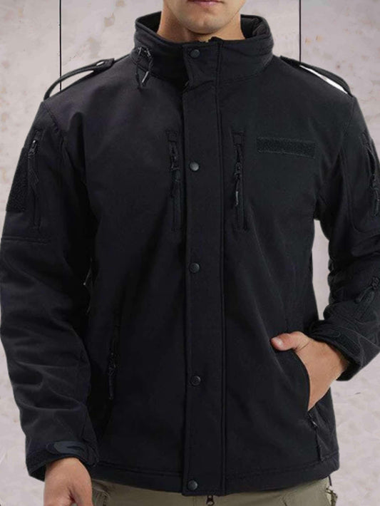 Asher - warm en waterdicht tactisch jack met zakken, rits en knoopsluiting