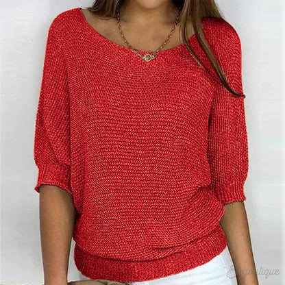 Autrielle Sweater | Warme trendy Boothals damestrui voor de winter
