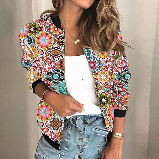 Pearle - Bedrukte zip-up jas