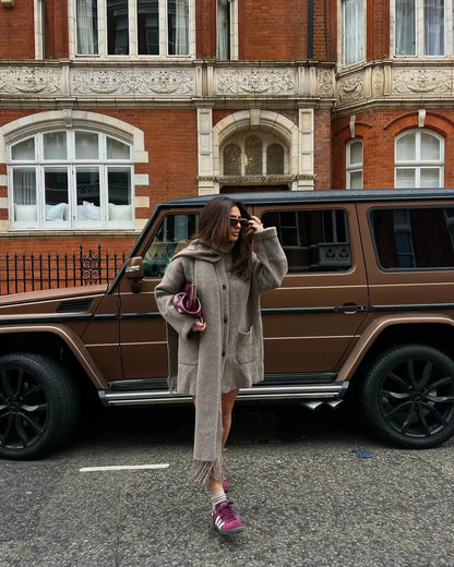 Sacha | Gezellige jas met sjaal