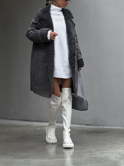 Claire Mantel | Trendy elegante polar fleece lange damesjas