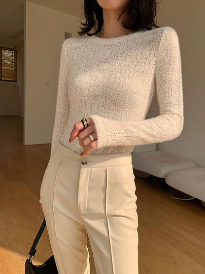 BEAUVOGUE - Top met ronde hals en lange mouwen en bloemenmotief