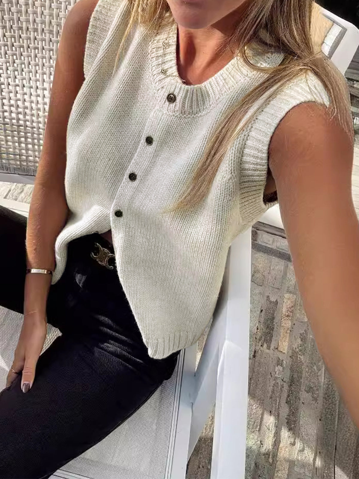 BEAUVOUGE - Casual Button Up Sweater