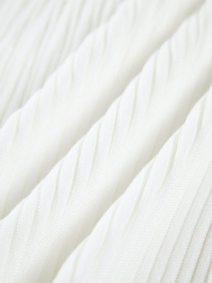 BEAUVOGUE - Effen gebreide top met korte mouwen