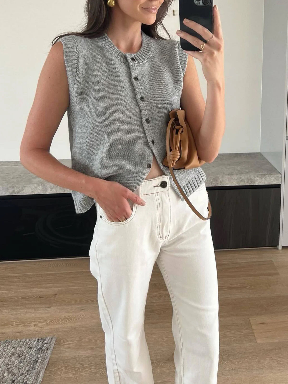 BEAUVOUGE - Casual Button Up Sweater