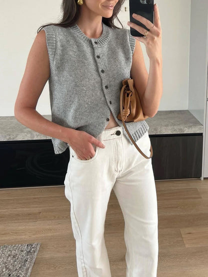 BEAUVOUGE - Casual Button Up Sweater