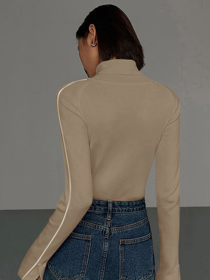 BEAUVOGUE - Trui met contrasterende biezen