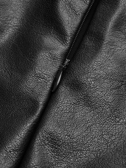 BEAUVOGUE - Asymmetrische patchwork chiffon geplooide midi-rok