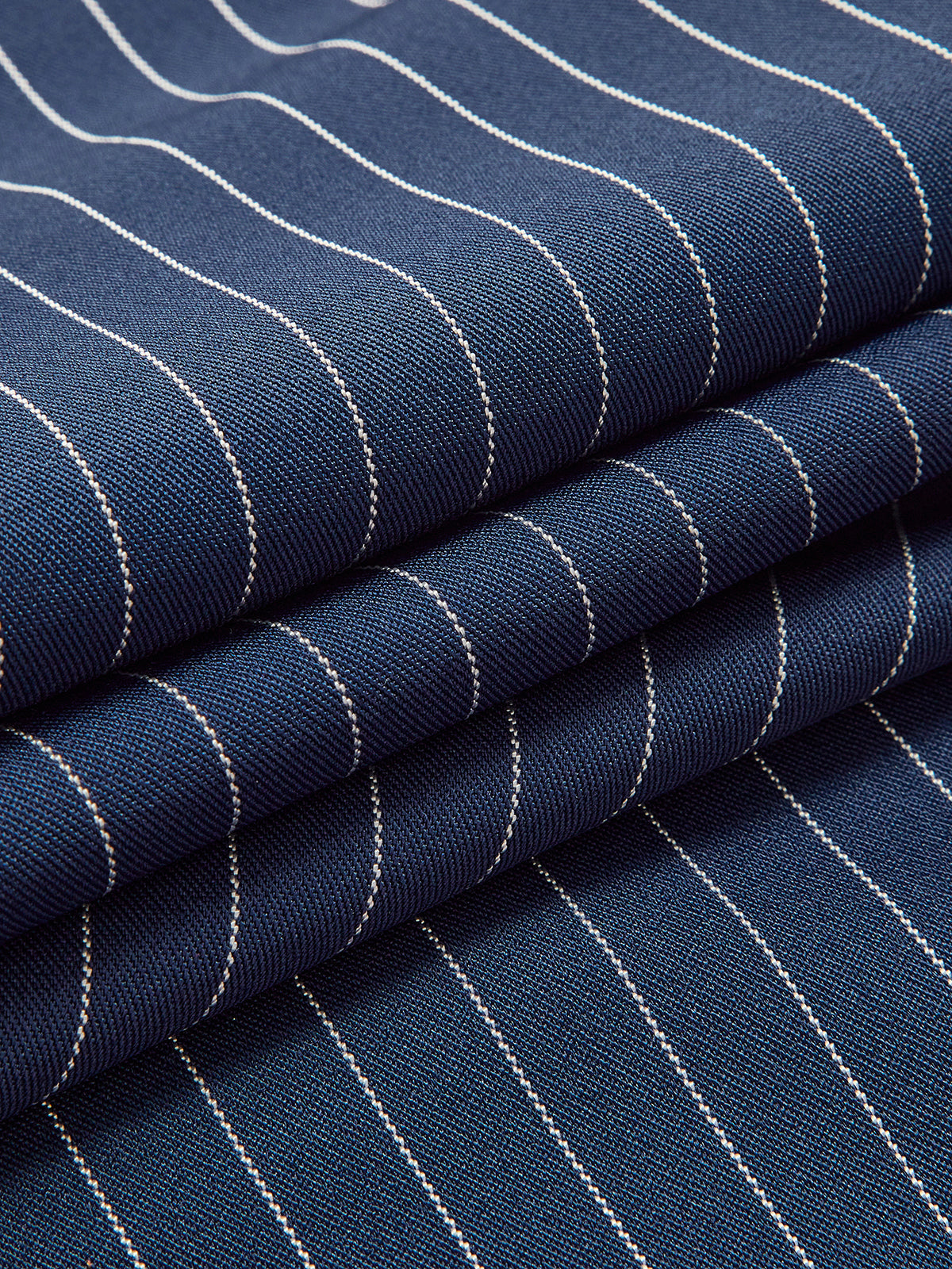 BEAUVOGUE - Krijtstreep geplooide wijde broek