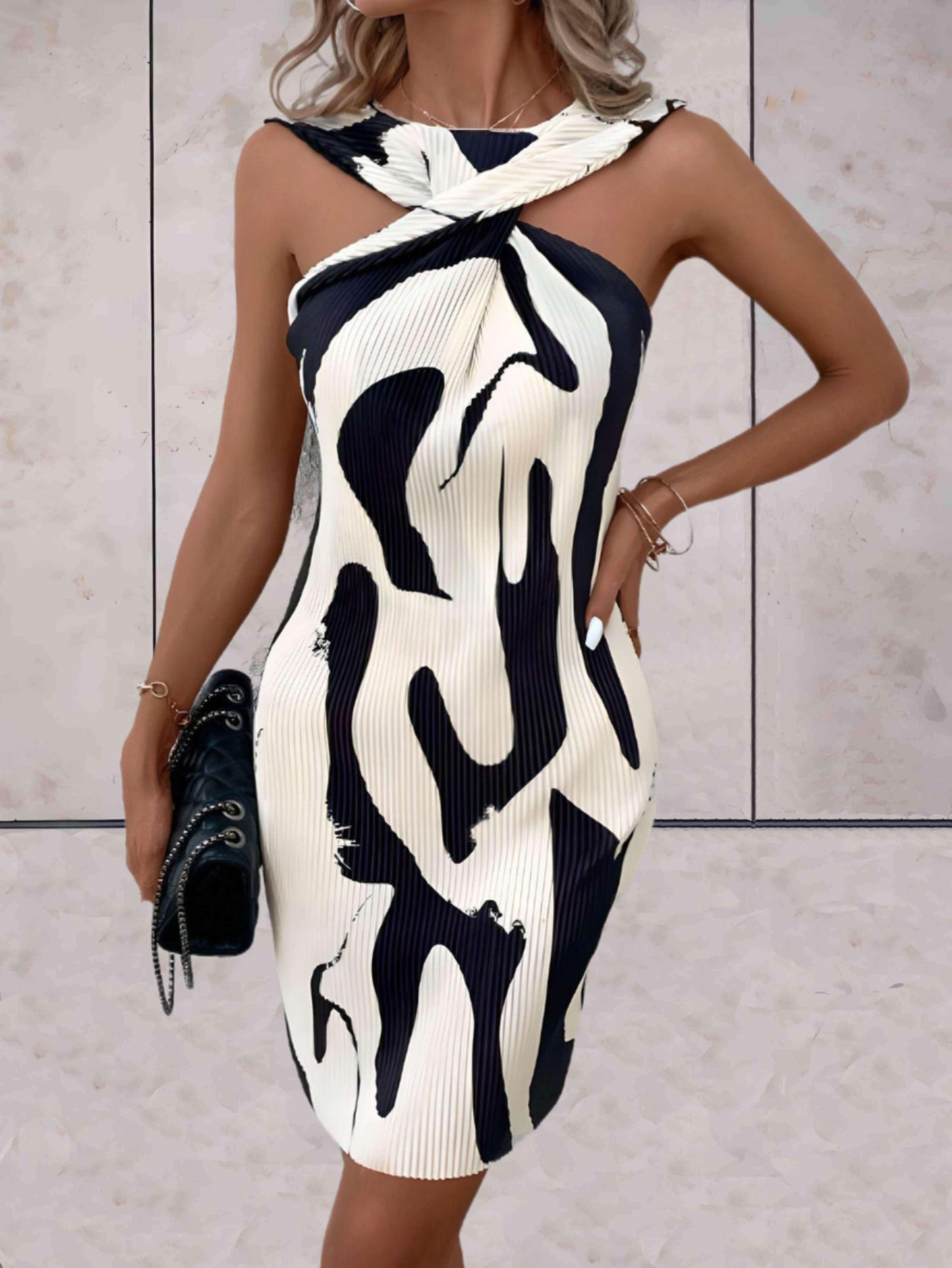 Divine - Zomerjurk mouwloos gesmolten patroon