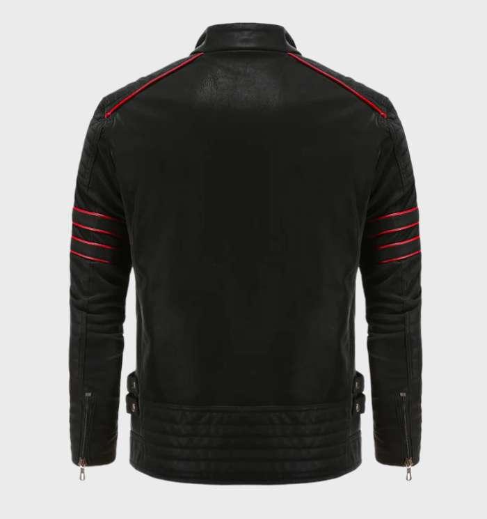 Lewis - 2-kleurig, eenvoudig warm leren jack met zakken en ritssluiting