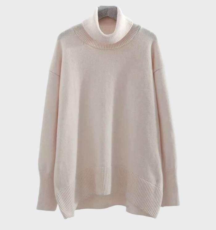 Myrna | Warme, oversized wollen trui met col