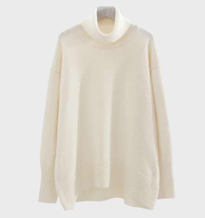 Myrna | Warme, oversized wollen trui met col