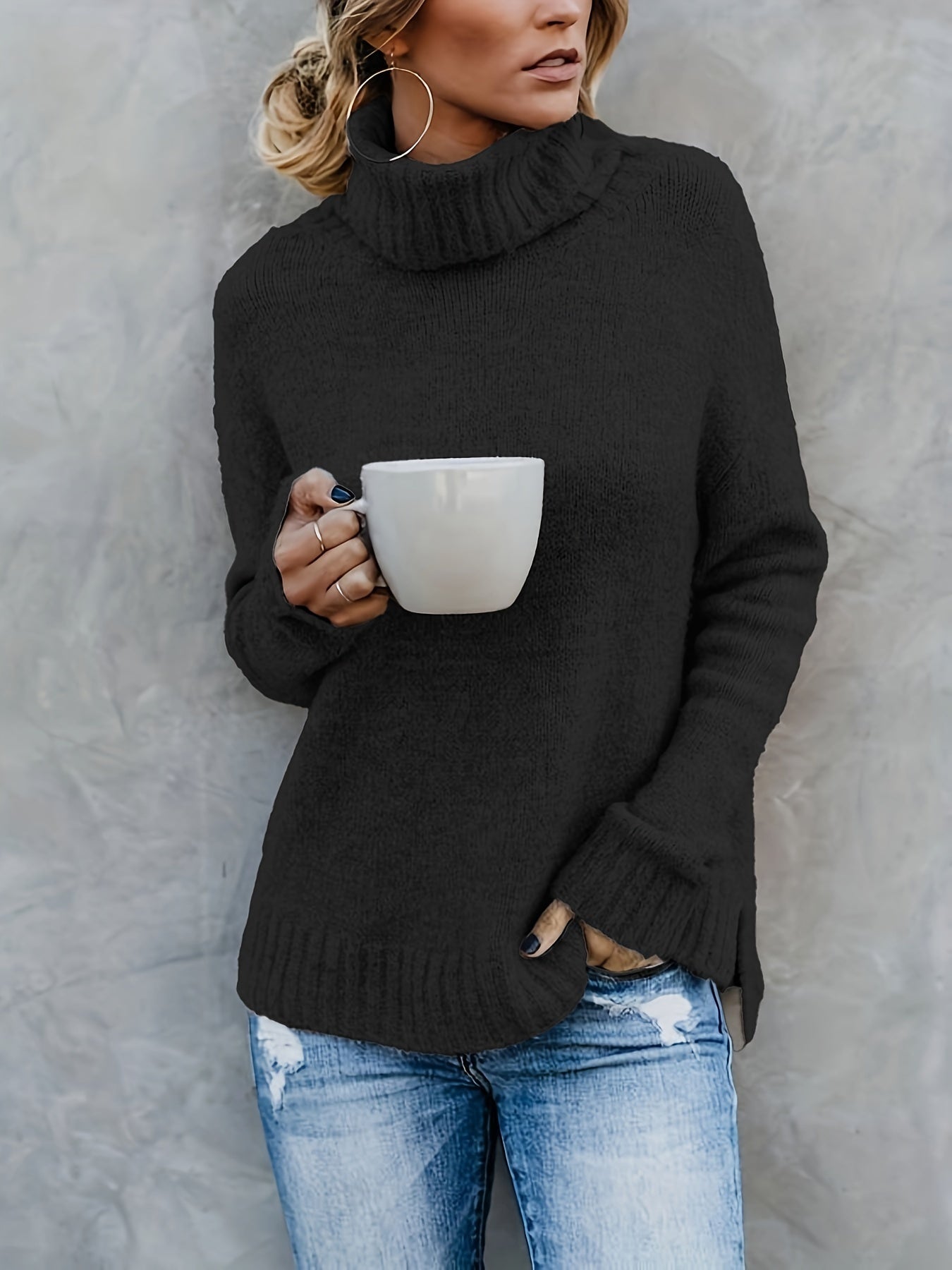 Beaumont Coltrui | Oversized warm gebreide wollen trui dames voor de winter