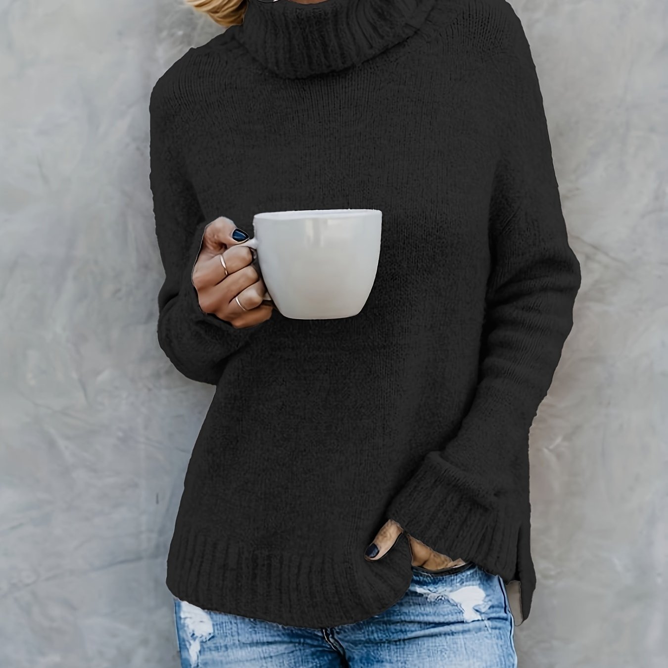 Beaumont Coltrui | Oversized warm gebreide wollen trui dames voor de winter