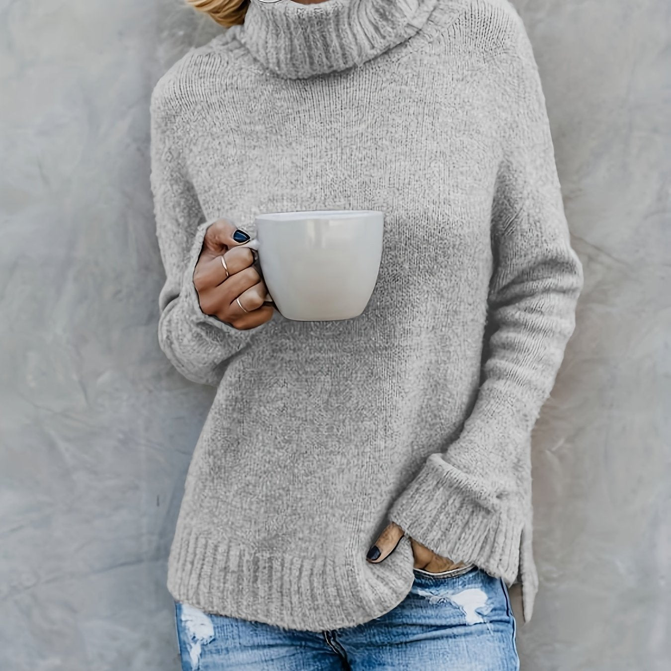 Beaumont Coltrui | Oversized warm gebreide wollen trui dames voor de winter