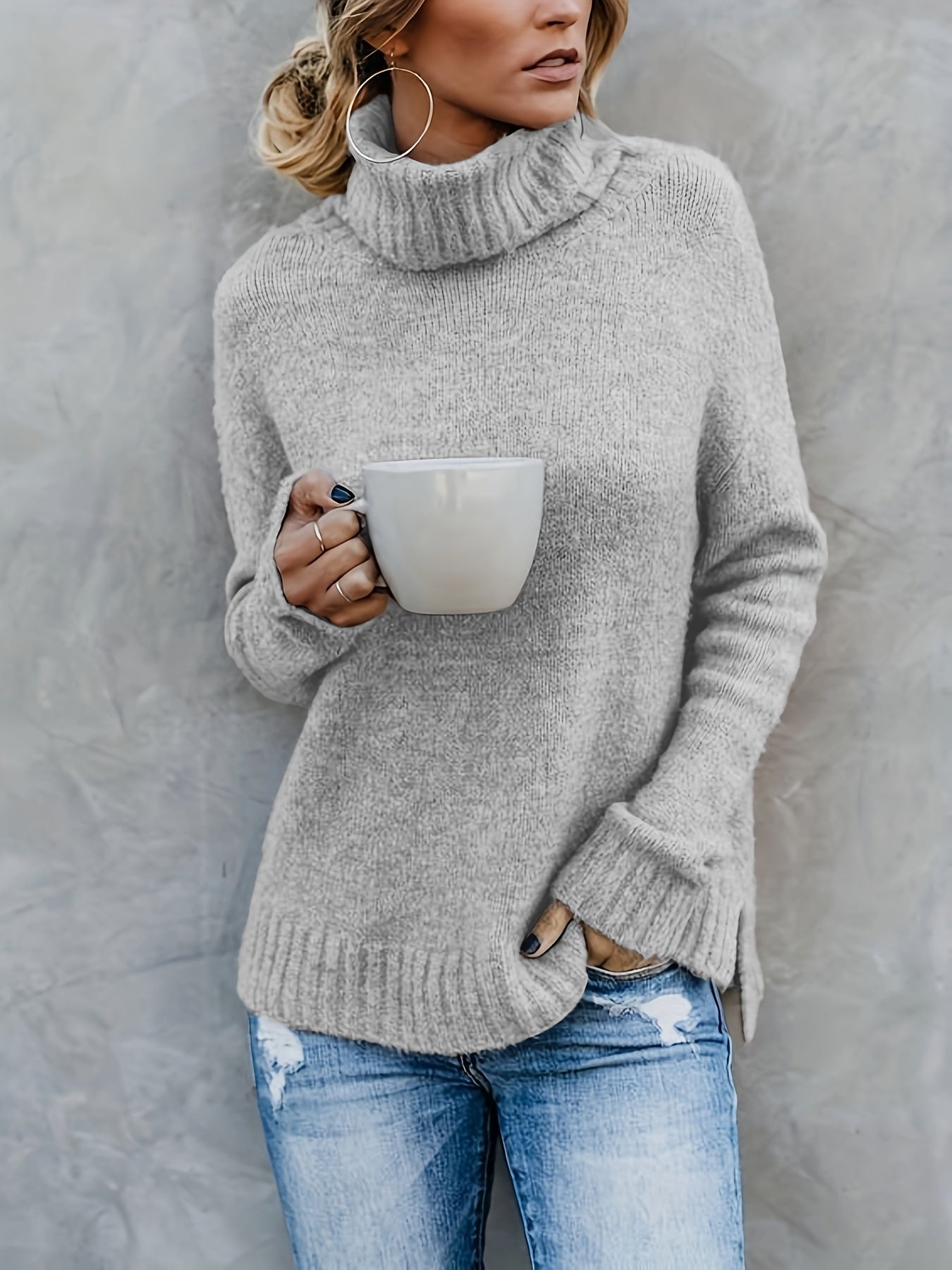 Beaumont Coltrui | Oversized warm gebreide wollen trui dames voor de winter