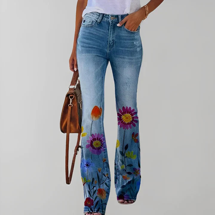 Rechte jeans met bloemenprint - Adelaide