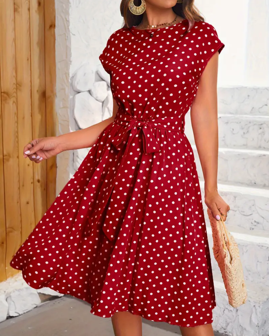 Bethan - Prachtige vintage polkajurk voor lente/zomer