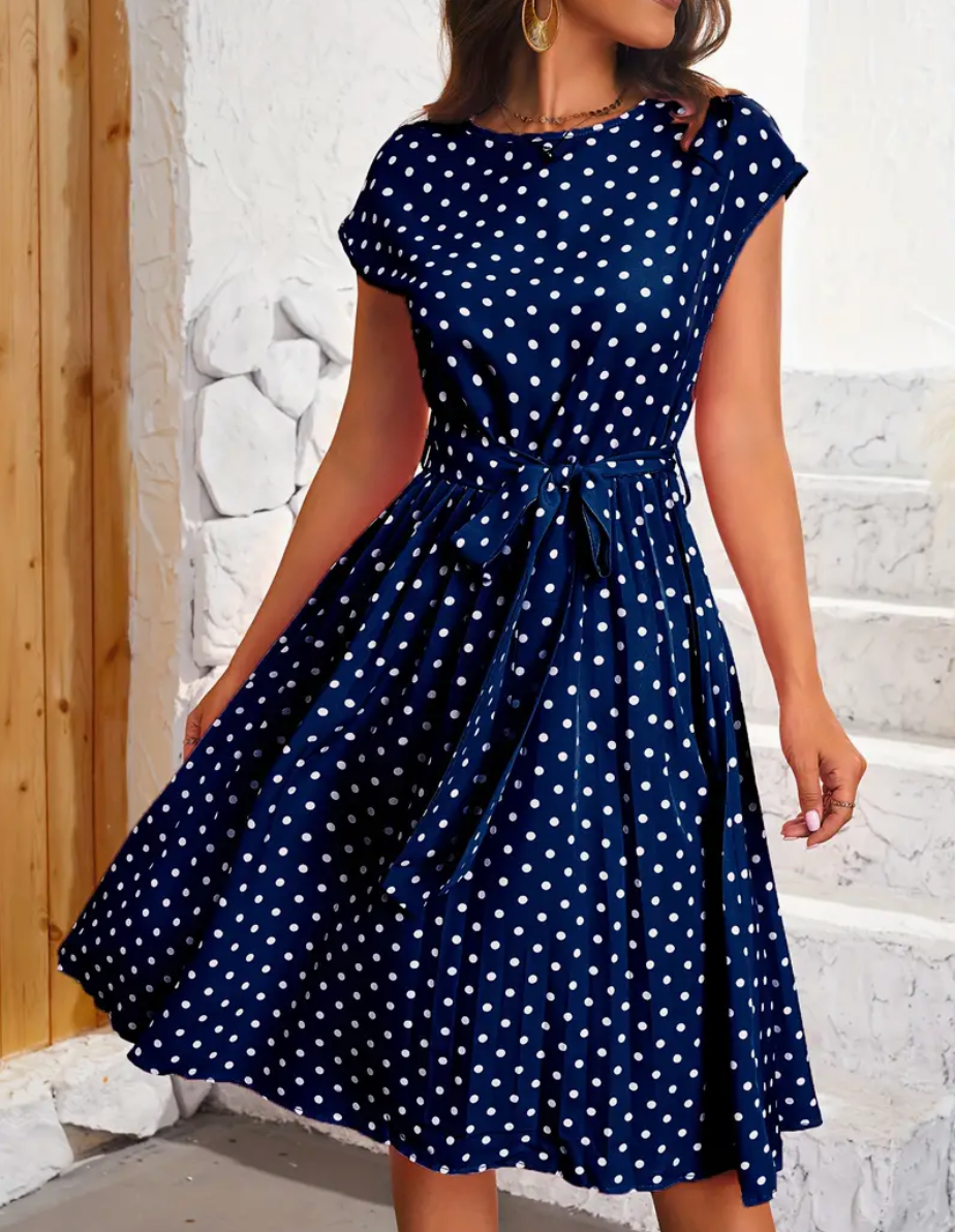 Bethan - Prachtige vintage polkajurk voor lente/zomer