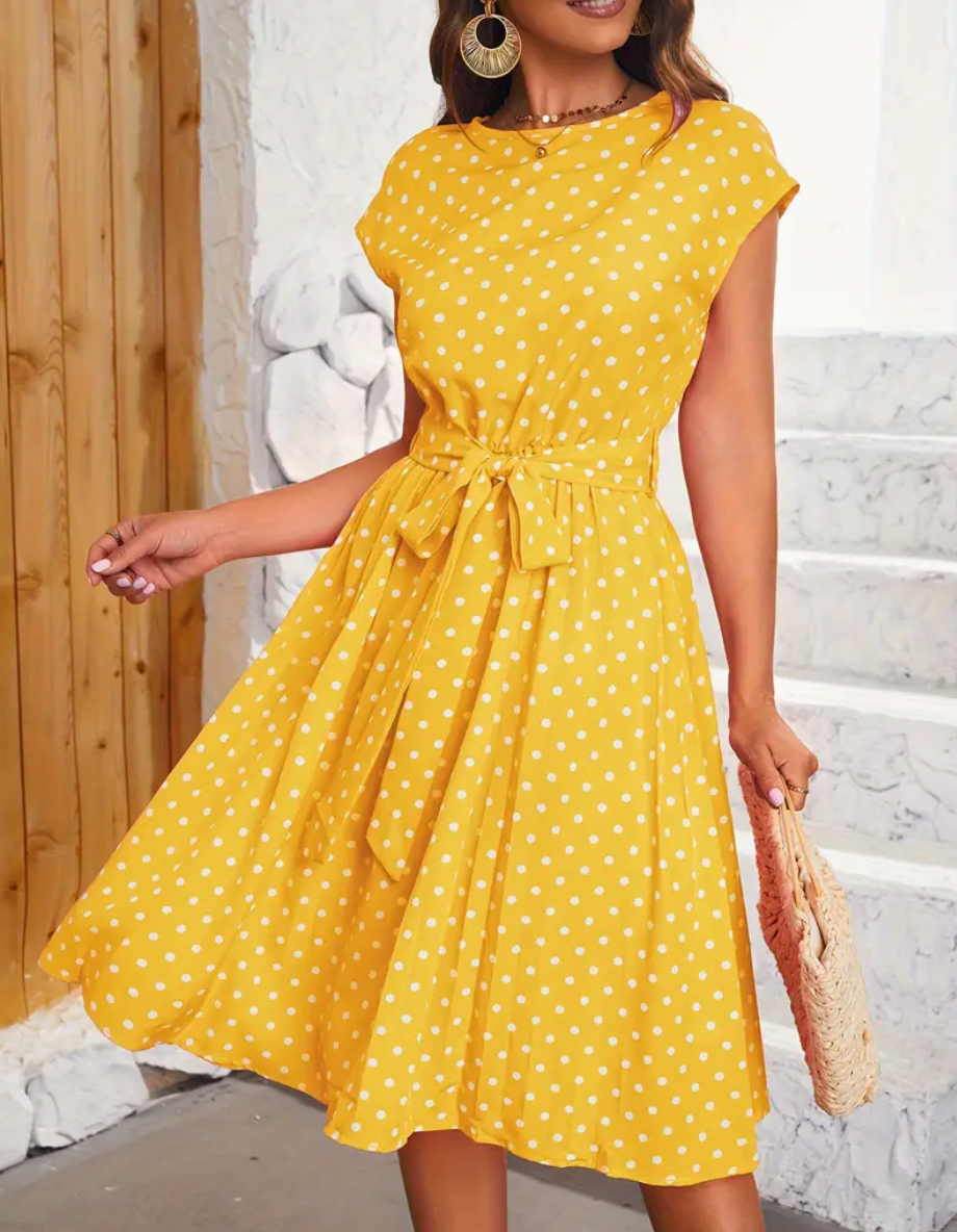 Bethan - Prachtige vintage polkajurk voor lente/zomer
