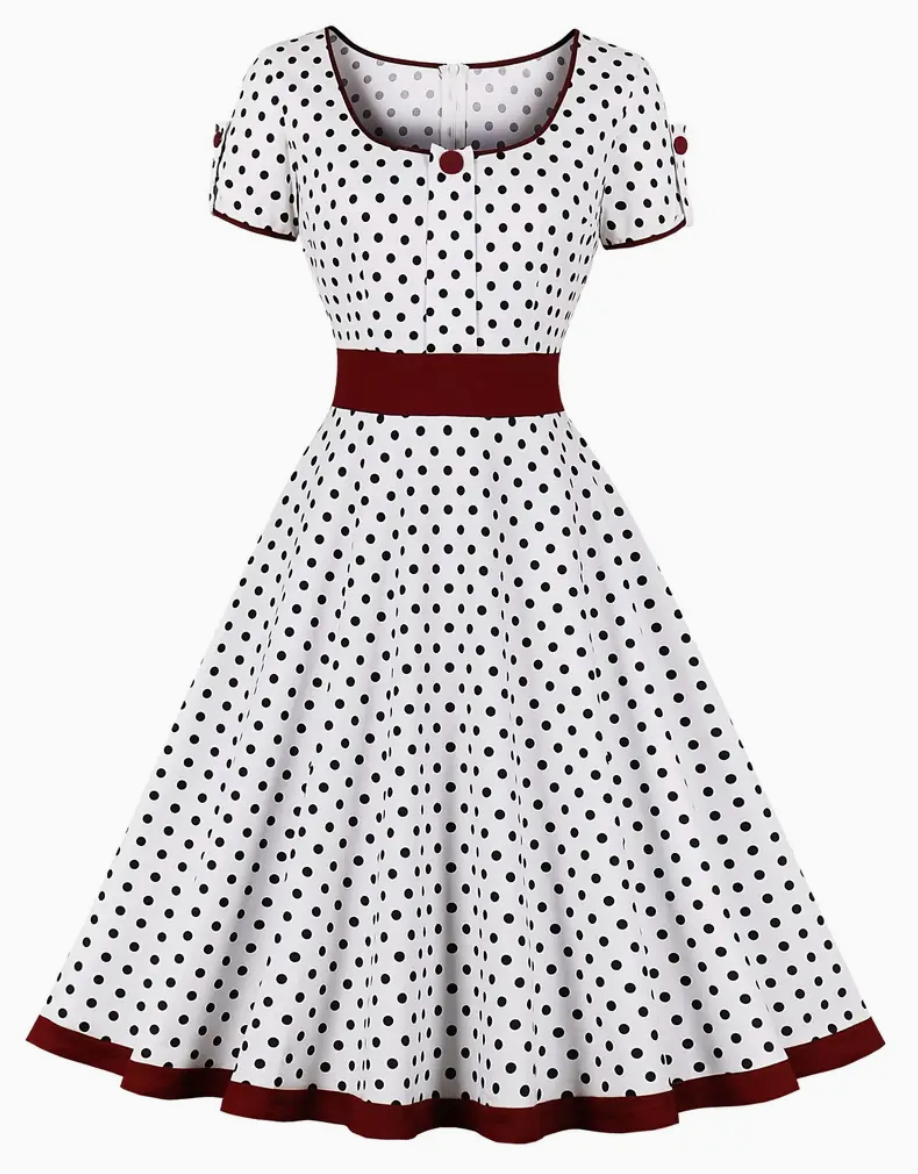 Briley - Prachtige vintage polkajurk voor lente/zomer