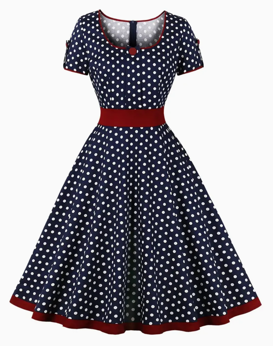 Briley - Prachtige vintage polkajurk voor lente/zomer