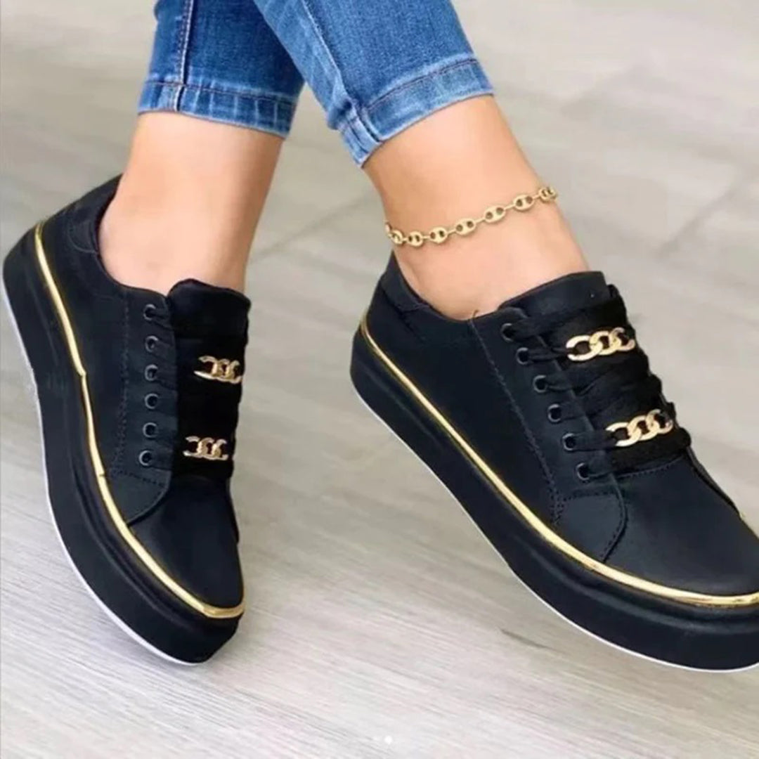Mila - Damessneakers Chique Gouden Accent