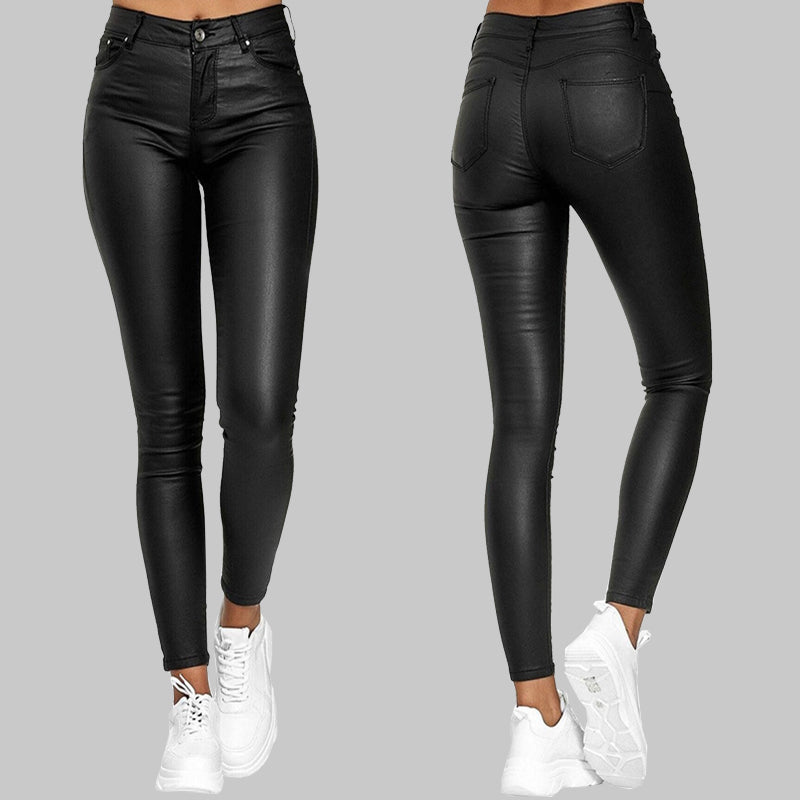 Elisa | Slanke Leren broek