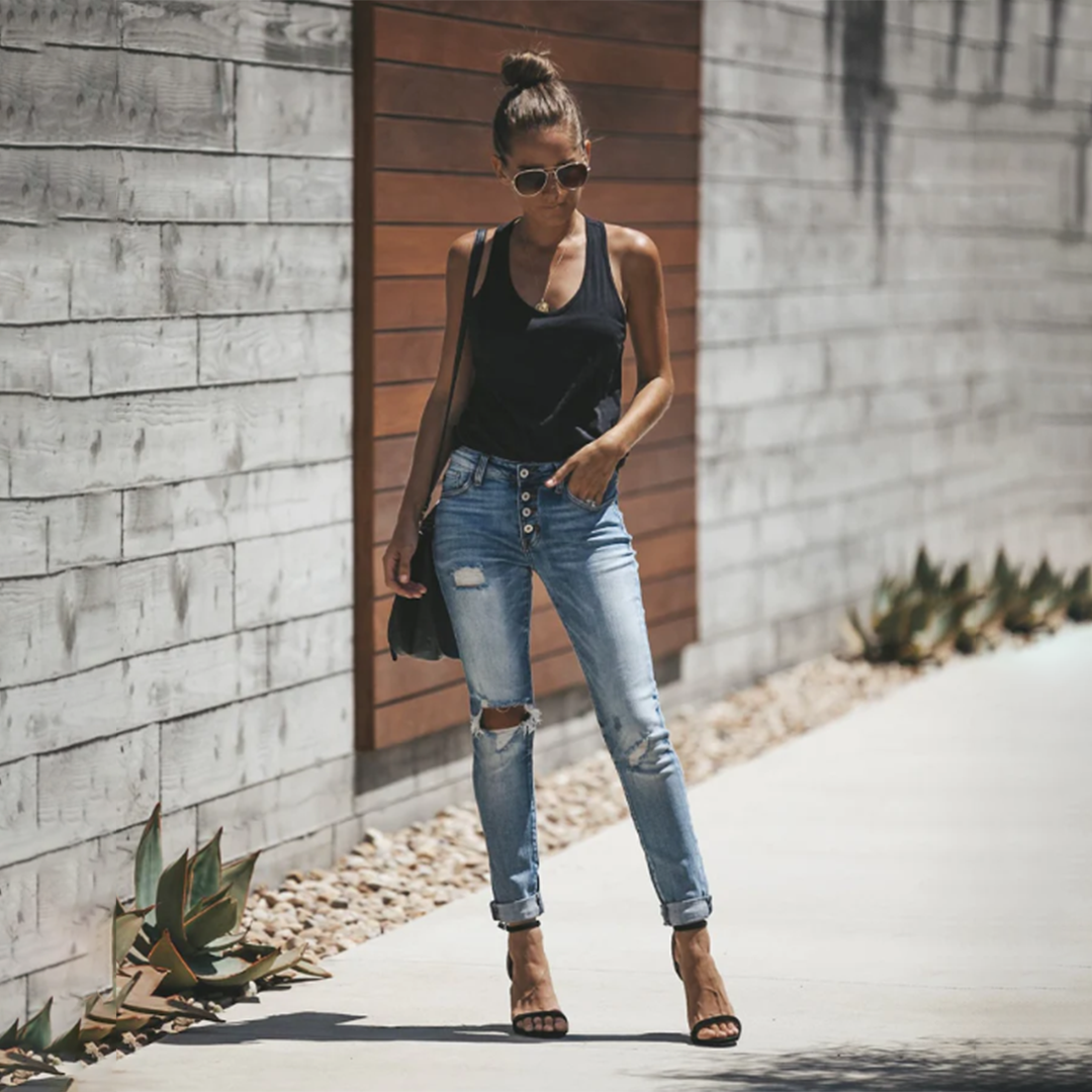 Elif - Modieuze Gescheurde Jeans