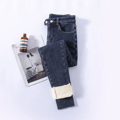 Alexandra - Gevoerde Dames Winter Jeans met Hoge Taille