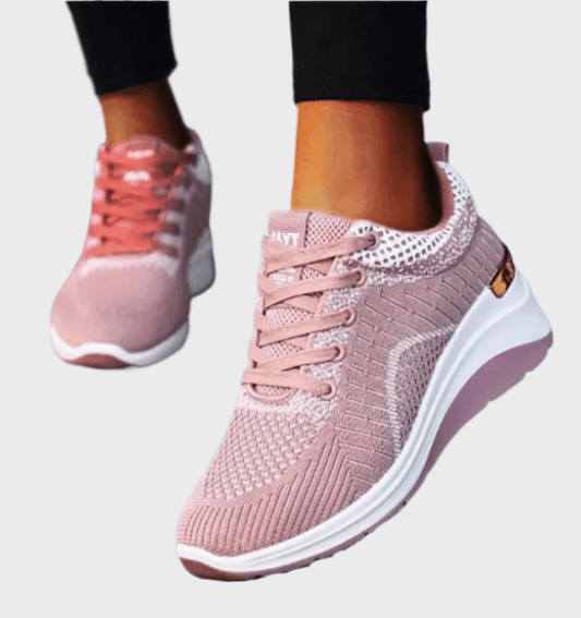 Jesse -  Hardloopsneakers van textiel met veters en semi hoge hakken