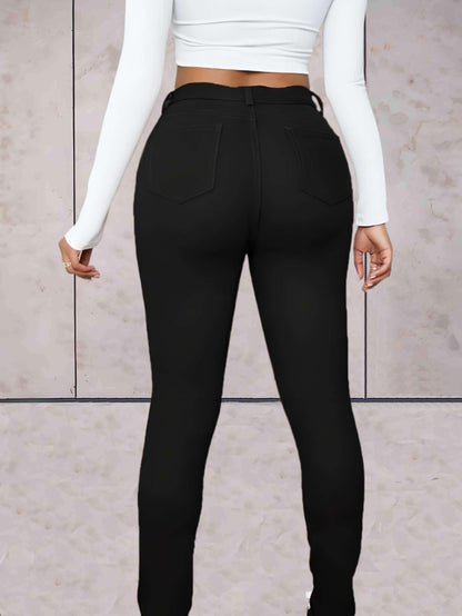 Brilliant - Zwarte huidstrakke spijkerbroek met scheuren