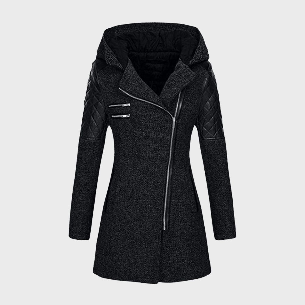 Lange winterjas met capuchon voor dames