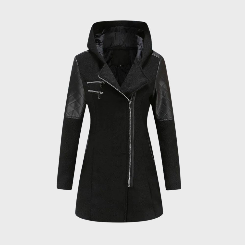 Lange winterjas met capuchon voor dames