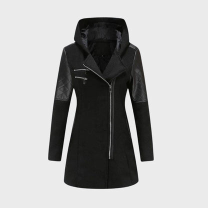 Lange winterjas met capuchon voor dames