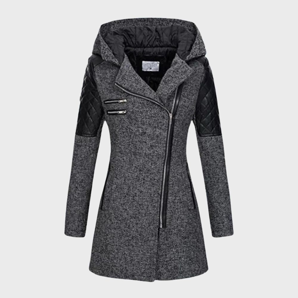 Lange winterjas met capuchon voor dames