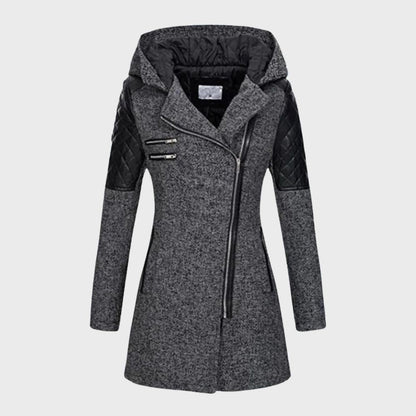 Lange winterjas met capuchon voor dames