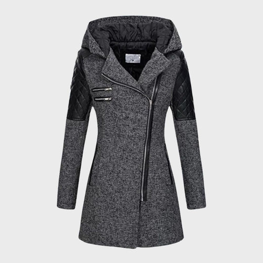 Lange winterjas met capuchon voor dames