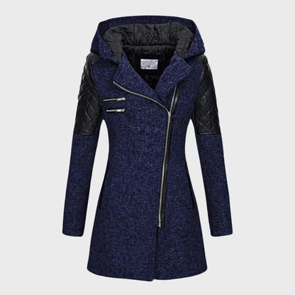 Lange winterjas met capuchon voor dames