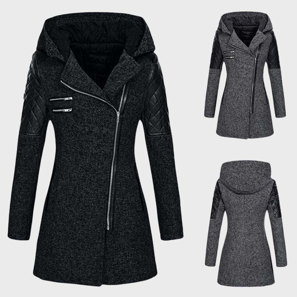 Lange winterjas met capuchon voor dames