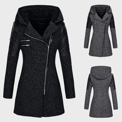 Lange winterjas met capuchon voor dames
