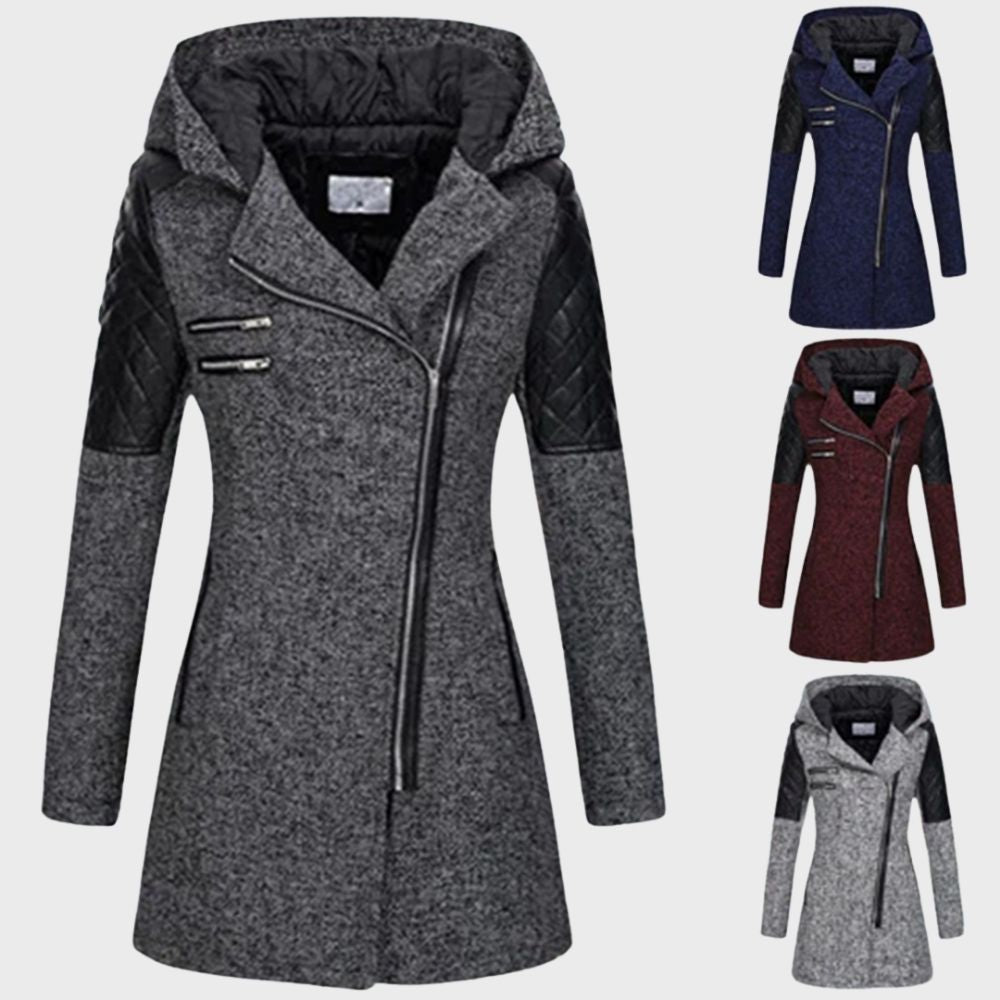 Lange winterjas met capuchon voor dames