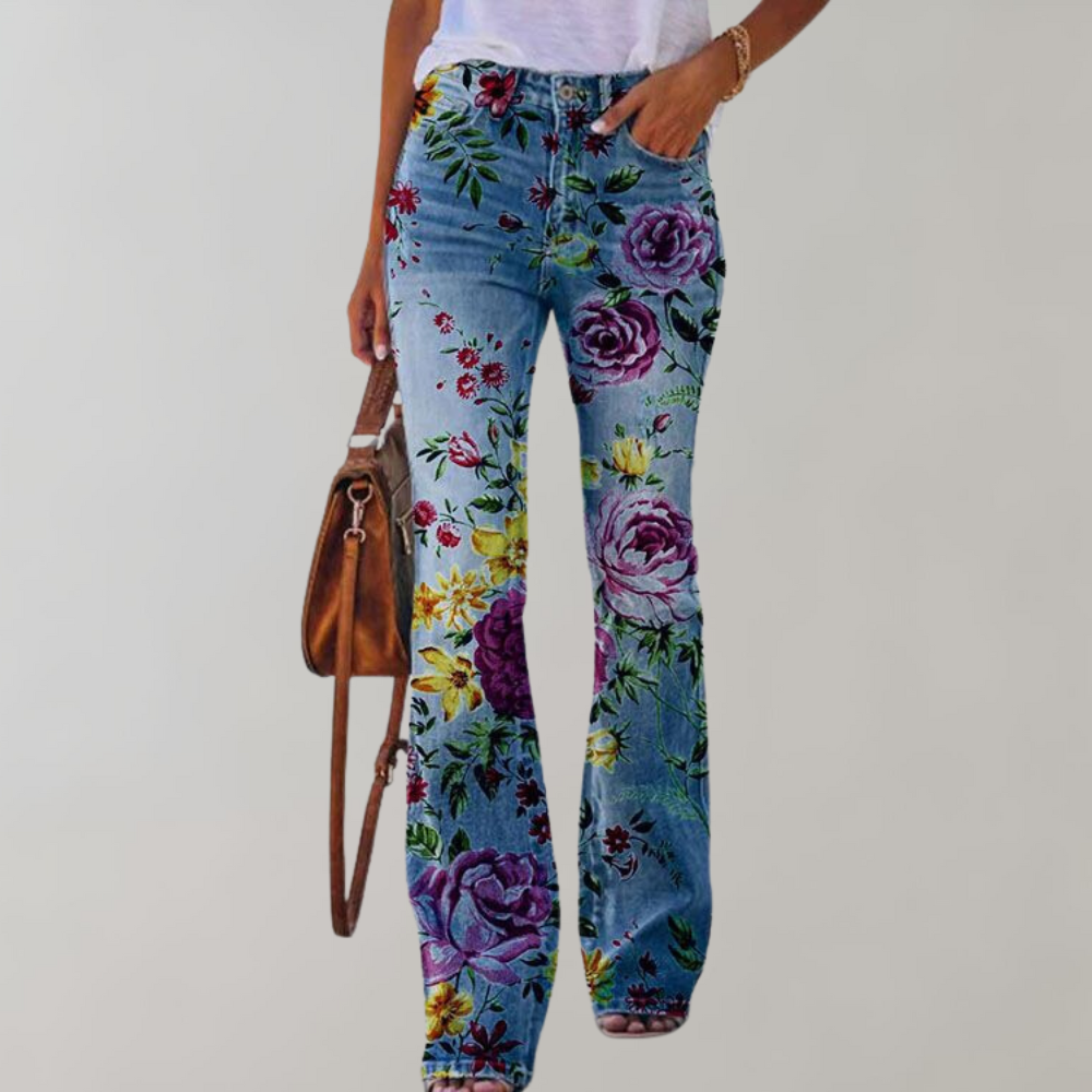 ModeParisienne® Pinky - Flare broek met knopen
