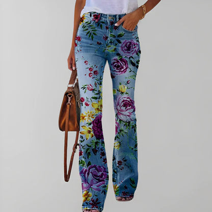 Rechte jeans met bloemenprint - Adelaide
