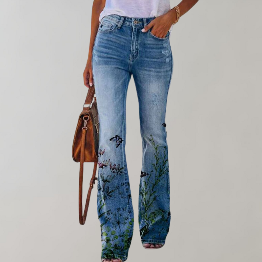 ModeParisienne® Pinky - Flare broek met knopen