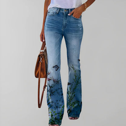 Rechte jeans met bloemenprint - Adelaide