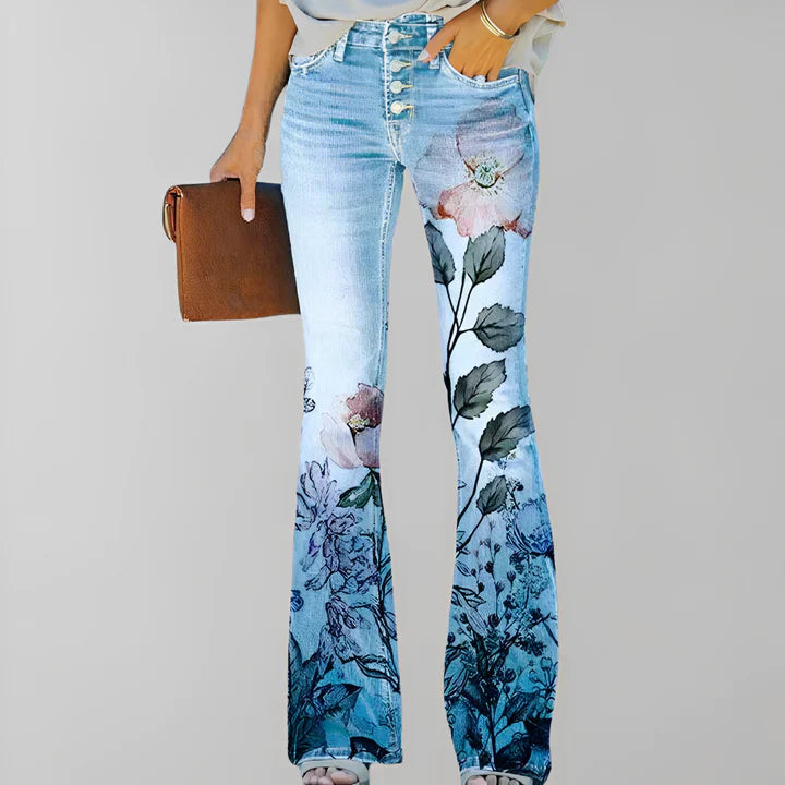 Rechte jeans met bloemenprint - Adelaide